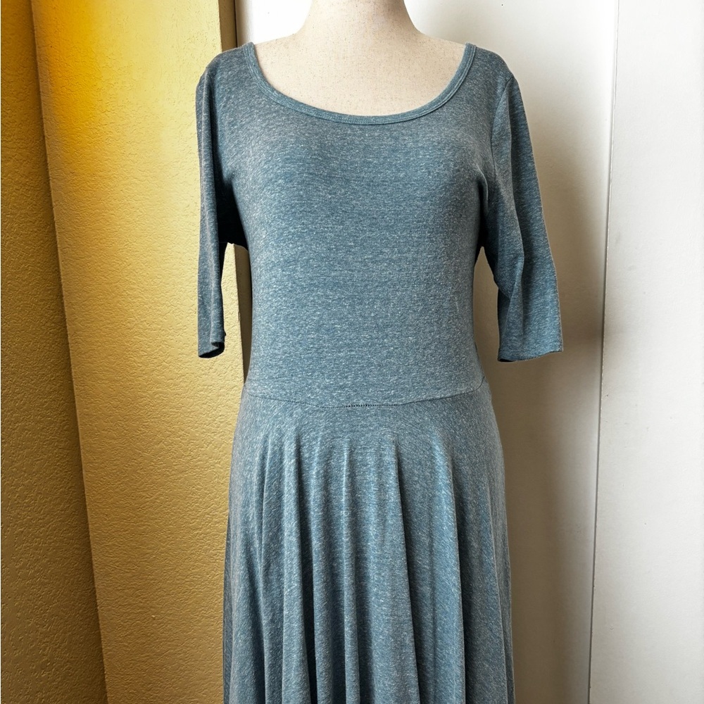 LuLaRoe Nicole Dress in Heathered Teal